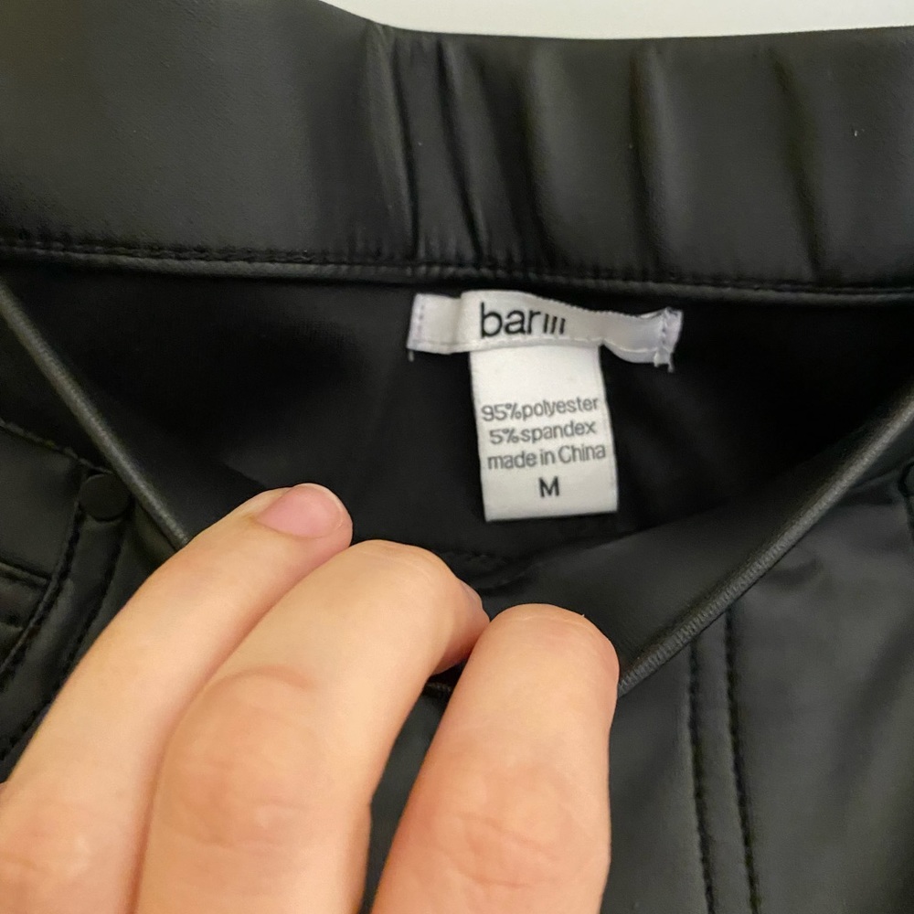 Bar III Black Leather Pants